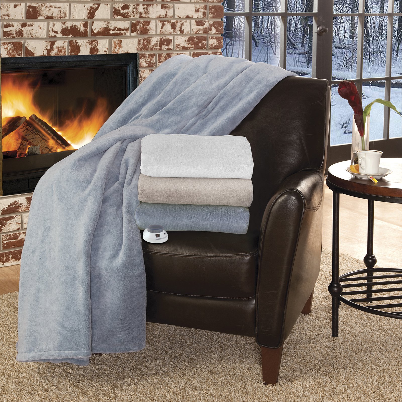 Safe and Warm MacroMink Low Voltage Heated Electric Throw