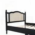 thumbnail image 6 of Queen Size Wooden Platform Bed with Black Rattan Headboard, 600LBS Load Capacity, for Bedroom, 6 of 14