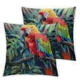 thumbnail image 2 of COMIO Pillow Cases Standard Size,Throw Pillow Cover,Bird Parrot Tropical Flower,2-Pc White, 2 of 6