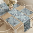 thumbnail image 2 of Ambesonne Floral Table Runner & Placemats, Grunge Look Roses Sketch, Placemat 4 pcs + Runner 12"x72", Blue Grey Multicolor, 2 of 2