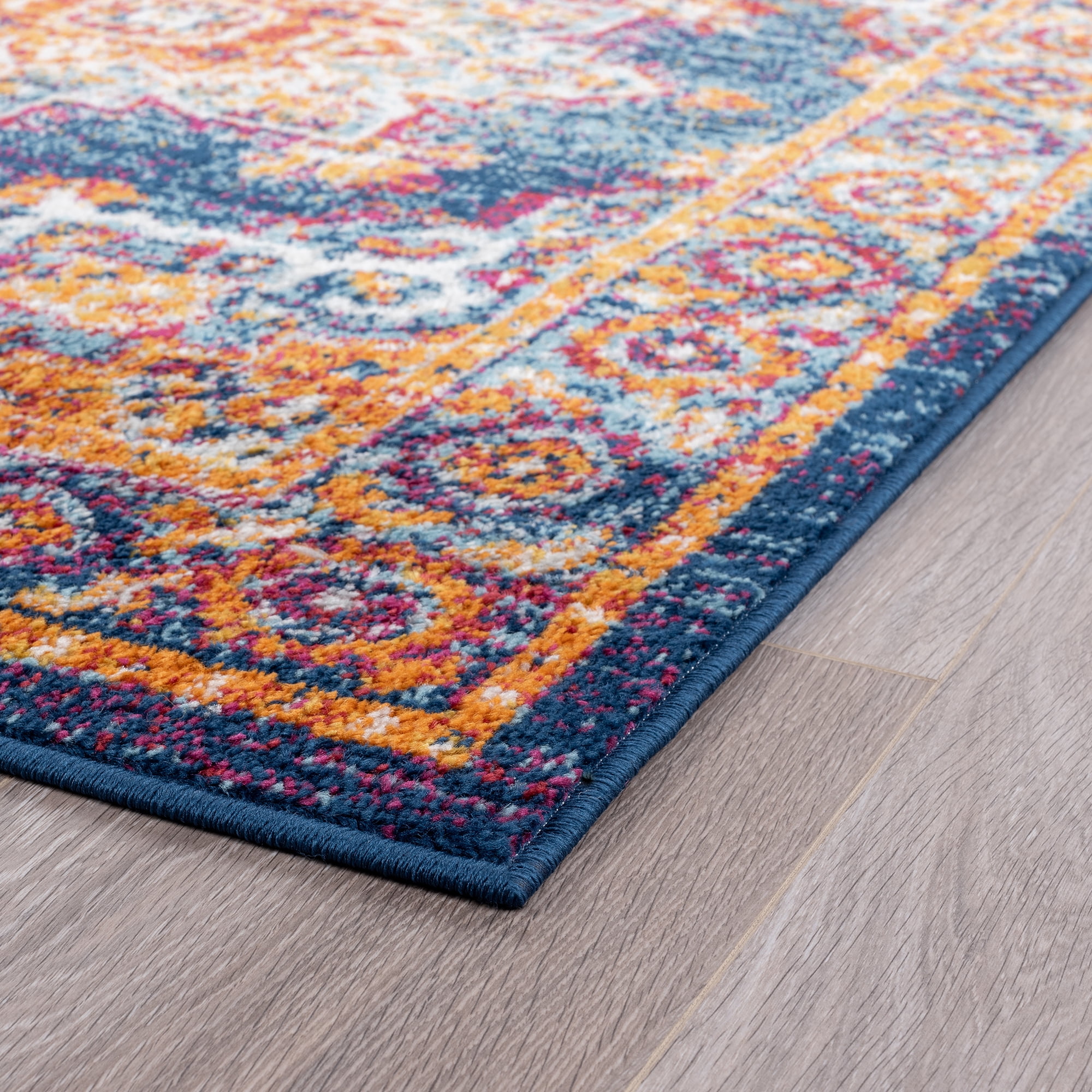 2x3 Modern Blue Small Area Rug, Throw Mat for Indoor Entry | Ideal for Kitchen or Bathroom Rugs 2' x 3'