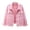 Pink, variant on Venzia Women Classic Denim Jacket, Lapel Button Down Casual Loose Jean Coat with Pockets