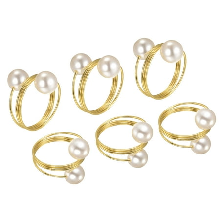 

Uxcell Napkin Rings 6 Pack 36mm Inner Diameter Alloy Napkin Buckles Gold Tone