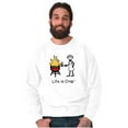 thumbnail image 4 of Burnt Burger BBQ Fire Funny Grilling Men's Crewneck Sweatshirt Brisco Brands S, 4 of 6