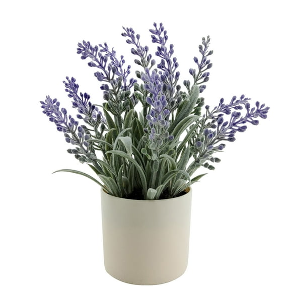 Mainstays 8.5-inch Indoor Purple Lavender Artificial Flower in Plastic Pot.