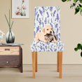 thumbnail image 4 of Yayeee 2 Pack Dining Chair Covers Stretch Parson Chairs Slipcovers Seat Protector, Watercolor Lavender Pattern, 4 of 6