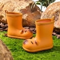 thumbnail image 5 of Angala Baby Rain Boots Mid Calf Capybara Design Waterproof Lightweight Cute Rainy Season Rain Boots Kids Size 8-9 Years Orange, 5 of 8