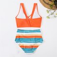 thumbnail image 2 of Summer Savings Clearance! Women Two Piece Scoop Neck Color Block Bikini Crop Top High Cut Swimsuit Sporty High Waisted Bathing Suit With Bottoms Swimsuits Tummy Control For Women, 2 of 5
