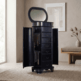 thumbnail image 6 of Hives and Honey Daley Oval Free Standing Wood Jewelry Armoire, Black, 6 of 8