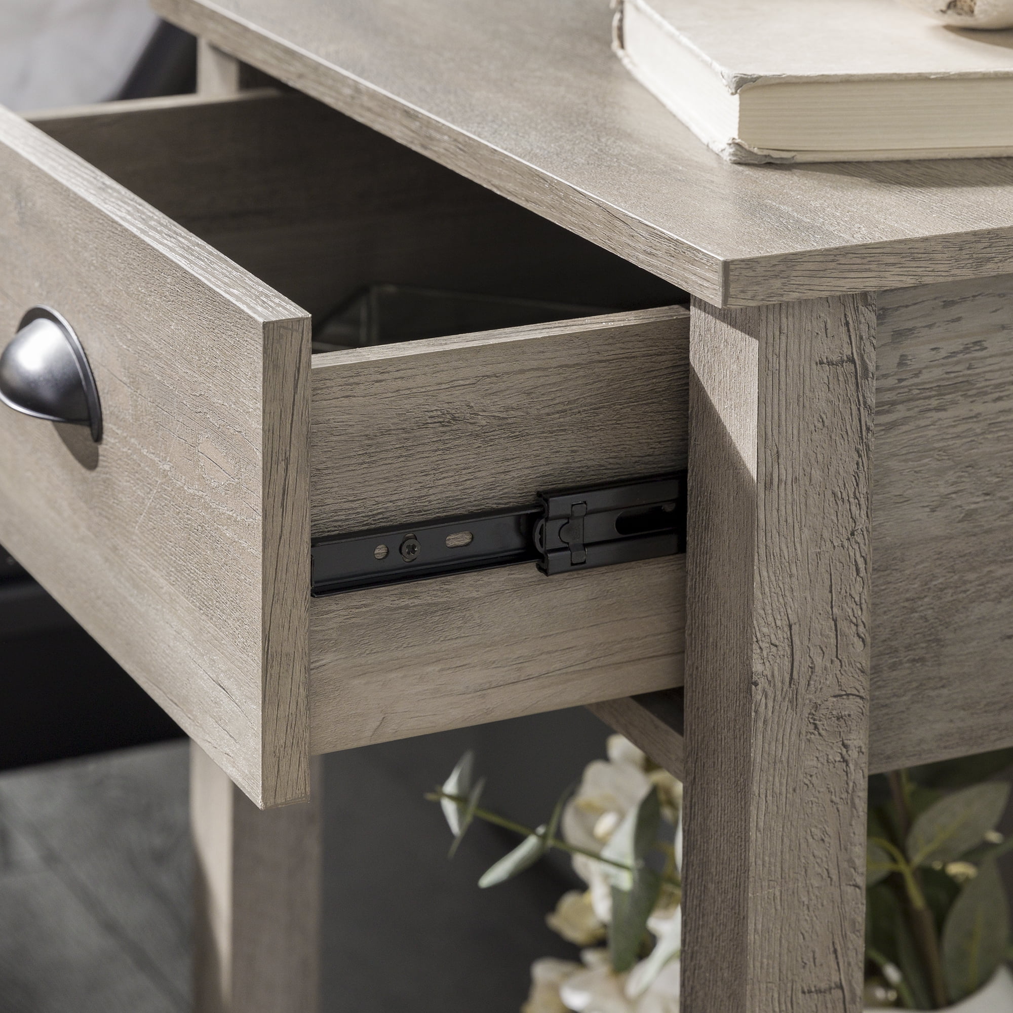 Walker Edison Farmhouse Single Drawer Open Shelf End Table Walker Edison Farmhouse Single Drawer Open Shelf End Table