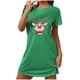thumbnail image 5 of Camisón corto de talla grande para mujer, camisón de manga corta con estampado de pecho a la moda, camisón para mujer, 5 of 5