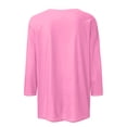 thumbnail image 4 of Domuza Fourth Of July Shirt for Women Usa Flag Graphics 3/4sleeve Tops Casual Loose Crew Neck T Shirts 2026 New Fashion Clothes Pink M, 4 of 5