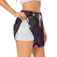 thumbnail image 3 of Lsque Colorful Shells Printed Women's Running Shorts with Liner Pockets,Elastic Quick Dry Workout Athletic Gym Yoga Shorts,Womens High Waist Shorts-X-Large, 3 of 9