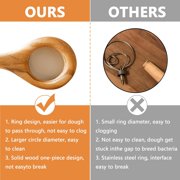 Danish Dough Whisk Baking Tools:Wooden Whisk for Sourdough,Bread Making Tools Dough Mixer,Sourdough Bread Baking Supplies,Bread Whisk for Pastries,Pizza,Egg, 13.8 Inch,2pcs