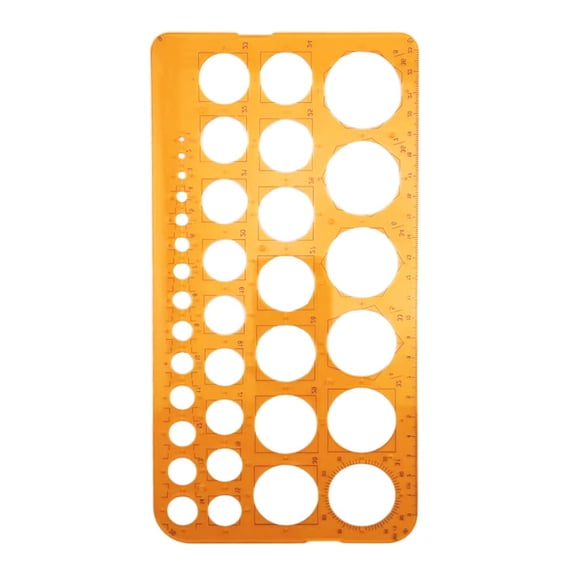 Drawing Stencil Geometric Template With Various Round Hole Sizes