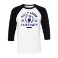 thumbnail image 1 of Silly Goose University Three-Quarter Raglan Sleeve Baseball Shirt Unisex 2X-Large White/Black, 1 of 5