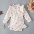 thumbnail image 4 of Zwiiyzr 2025 6M-4T Toddler Girls Rash Guard One Piece Swimsuits Cute Flower Print Long Sleeve Sunscreen Seaside Surfing Swimsuit Pink, 4 of 9