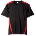 thumbnail image 1 of Sport-Tek ST351 Tee-Shirt Colorblock Competitor - Noir/rouge Vrai - TG, 1 of 2
