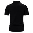 thumbnail image 4 of IYTR Mens T Shirt Casual Solid Color Summer Fashion Short Sleeve T Shirts 4-button Turndown Collar Slim Sports Shirts Comfy Black XXL, 4 of 4