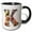Black/White, variant on 3drose, Boho Floral Monogram Initial K, 11oz Two-tone Blue Mug