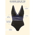 thumbnail image 4 of Swimsuits For All Women's Plus Size Tummy Control V Neck Lattice Plunge One Piece Swimsuit with Adjustable Straps, 4 of 5