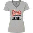 thumbnail image 3 of Inktastic Girls Rule the World Women's V-Neck T-Shirt, 3 of 5