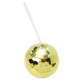 thumbnail image 4 of Copa de bola de destello Copa de bola de discoteca Copa de bola plateada Copa de bola redonda Chica Pajita Vaso de agua de plástico Vaso de vino, 4 of 6