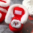 thumbnail image 3 of Goodw7 Infant Christmas Booties for Holiday Family Gatherings, High-Top Fleece Lined Warm Winter Pre-Shoes with Embroidered Decor, Soft Sole Shoes, 3 of 6