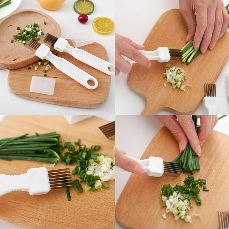 Green Onion Knife Stainless Steel Chopped Spring Onion Slicer Multifunctional Vegetable Shredder Slicer Cutter Kitchen Gadget Cooking Tools for Green