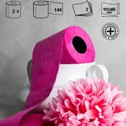 Renova Luxury Scented Colored Toilet Paper 2 Rolls 3-Ply Bath Tissue - Pack 2 Rolls Pink