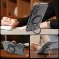 thumbnail image 3 of Allytechgroup Magnetic Case for Samsung Galaxy S23, Built-in Invisible 360° Rotatable Kickstand, Compatible with MagSafe, PU Leather Slim Shockproof Protective Phone Case Cover, Grey, 3 of 6