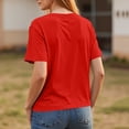 thumbnail image 4 of Delconic Womens Tops Summer Short Sleeve Ribbed Trim Crewneck T Shirts Spring Vacation Outfits Fashion Clothing Basic Tee Red XL, 4 of 6