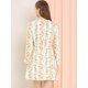 thumbnail image 5 of Allegra K Vestido Mini Estampado Floral Cuello Con Volantes Casual Para Mujeres Blanco L Unique Bargains ajustado, 5 of 7