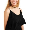 thumbnail image 2 of Junior's Plus Sleeveless Ruffle Front Wide Leg Culotte Jumpsuit, 2 of 3
