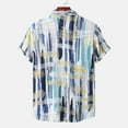 thumbnail image 5 of IROINNID Deals Hawaiian Shirt for Men Buttons Summer Beach Lightweight Print Turndown Short Sleeve Sea Side Blouse,Blue, 5 of 9