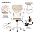 thumbnail image 3 of MAGMALIFE Silla de Escritorio Premium Ergonómica Modelo Cosmo, Silla de Oficina con Reclinacion y Altura Ajustable, Desplazamiento Suave y Sin Ruido de Alta Densidad y Resistente (Beige Champagne), 3 of 10