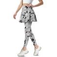 thumbnail image 2 of COEQINE Women Yoga High Waist Skirted Legging Dog Bones and Paw Prints Gray Pattern Moisture-Wicking Leggings with Skirts Fashion Skort Pants with Pockets, L, 2 of 7