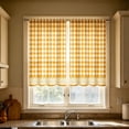 thumbnail image 7 of Yomiee Gingham Kitchen Cafe Curtain Tiers 2 Panels, Orange White Plaid Rod Pocket Short Window Curtains, Light Filtering Tier Curtains for Kitchen Sink, Bathroom, Laundry Room, Farmhouse Decor, 7 of 7