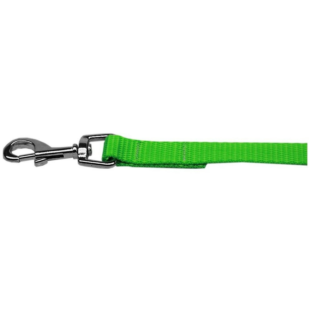 Nylon Dog Lead Leash Bright and Plain Basic Colors Choose 6 Sizes And 16 Colors (Hot Lime Green