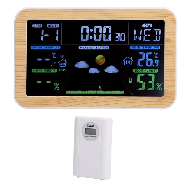 Termómetro Para Exteriores Interiores, Reloj De Clima De Pantalla LCD Para Garaje