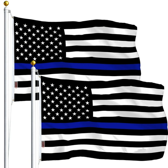 G128 - TWO PACK 3'x5' THIN BLUE LINE FLAG BLACK & WHITE USA FLAG- Law Enforcement