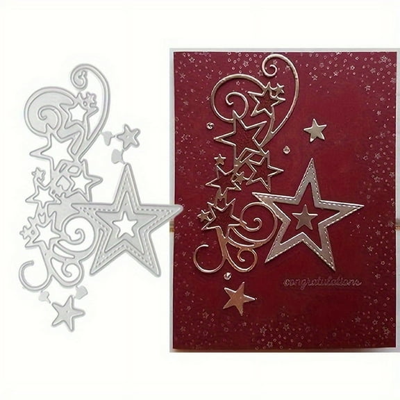 Die Cuts for Card Making, Ouginx Christmas Stars Metal Cutting Dies DIY Die Cutters Die Stencils for Scrapbooking, Embossing & More