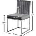 thumbnail image 5 of Meridian Furniture Contemporary Giselle Velvet Dining Chair in Gray (Set of 2), 5 of 7