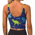 thumbnail image 2 of Yiaed Dinosaurs Print Ladies Waistcoat Women Sports Vest Vest Sports Women Sports Top Yoga Vest for women-X-Large, 2 of 8