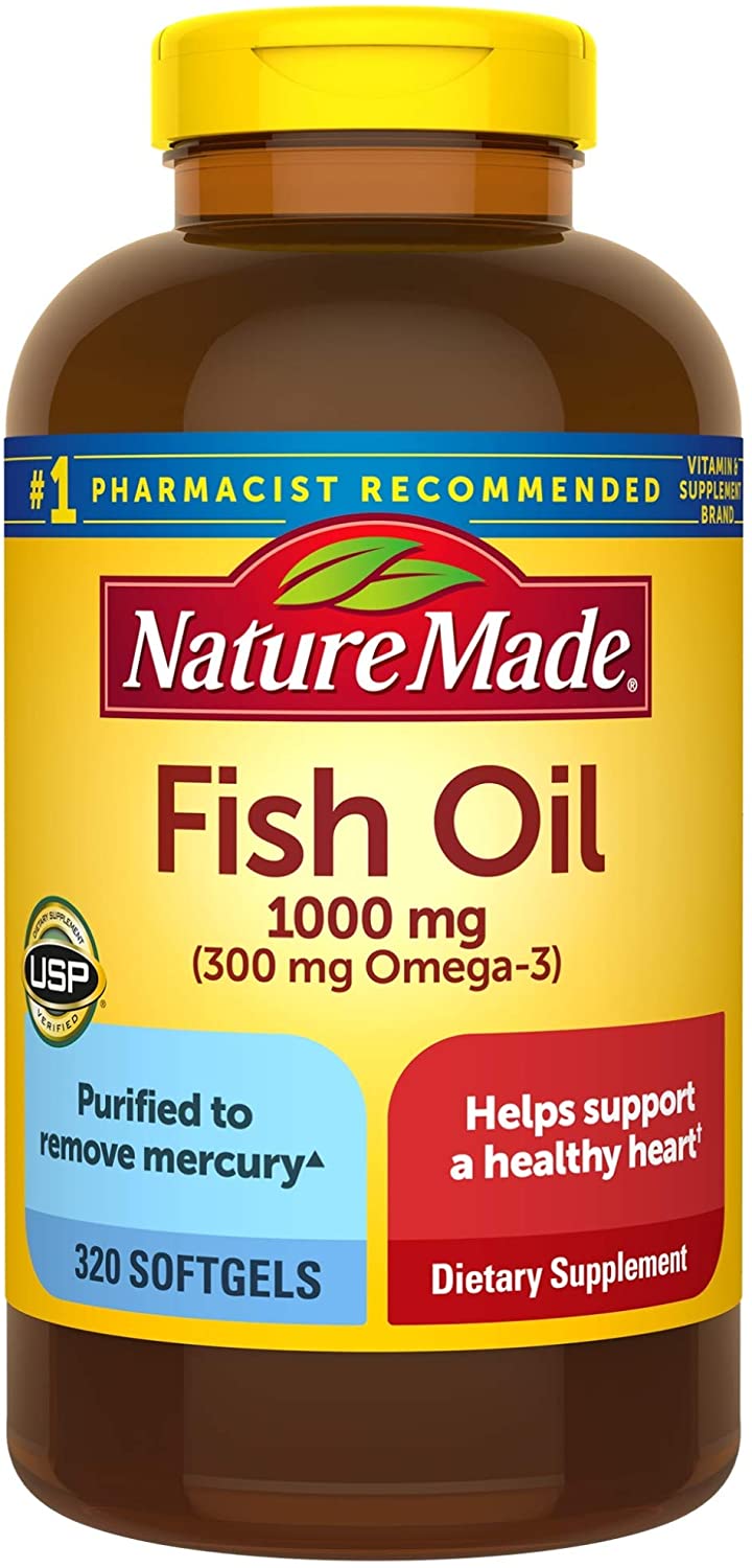 Nature Made Fish Oil Support Healthy Heart Dietary Supplements Burpless Fish Oil 1000 mg w