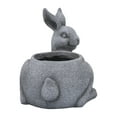 thumbnail image 5 of Sagebrook Home Resin, 15"D  Sitting Bunny Planter, Gray, 5 of 6