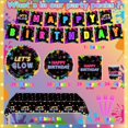 thumbnail image 2 of Set de decoración para fiestas Miucat Neon Birthday, 122 piezas, con mantel, 2 of 7