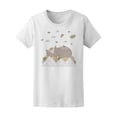 thumbnail image 1 of Playera Para Mujer - Ilustracion Gato Dormido En Naturaleza Smartprints  T-shirt, 1 of 2