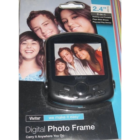 RHEA- New Vivitar Digital Photo Frame 2.4" Screen Dpf30 Desktop Portable Slide Shows