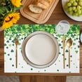 thumbnail image 4 of St. Patrick's Day Placemats Set of 4, Spring Lucky Shamrocks Rustic Leaves Placemats for Dining Table, Place Mats for Kitchen Tabletop, Waterproof Wipeable Dining Table Mats Set, 4 of 9